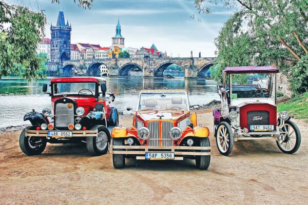 Visit Czechia's fairytale Karlstejn Castle with this private tour in a vintage car